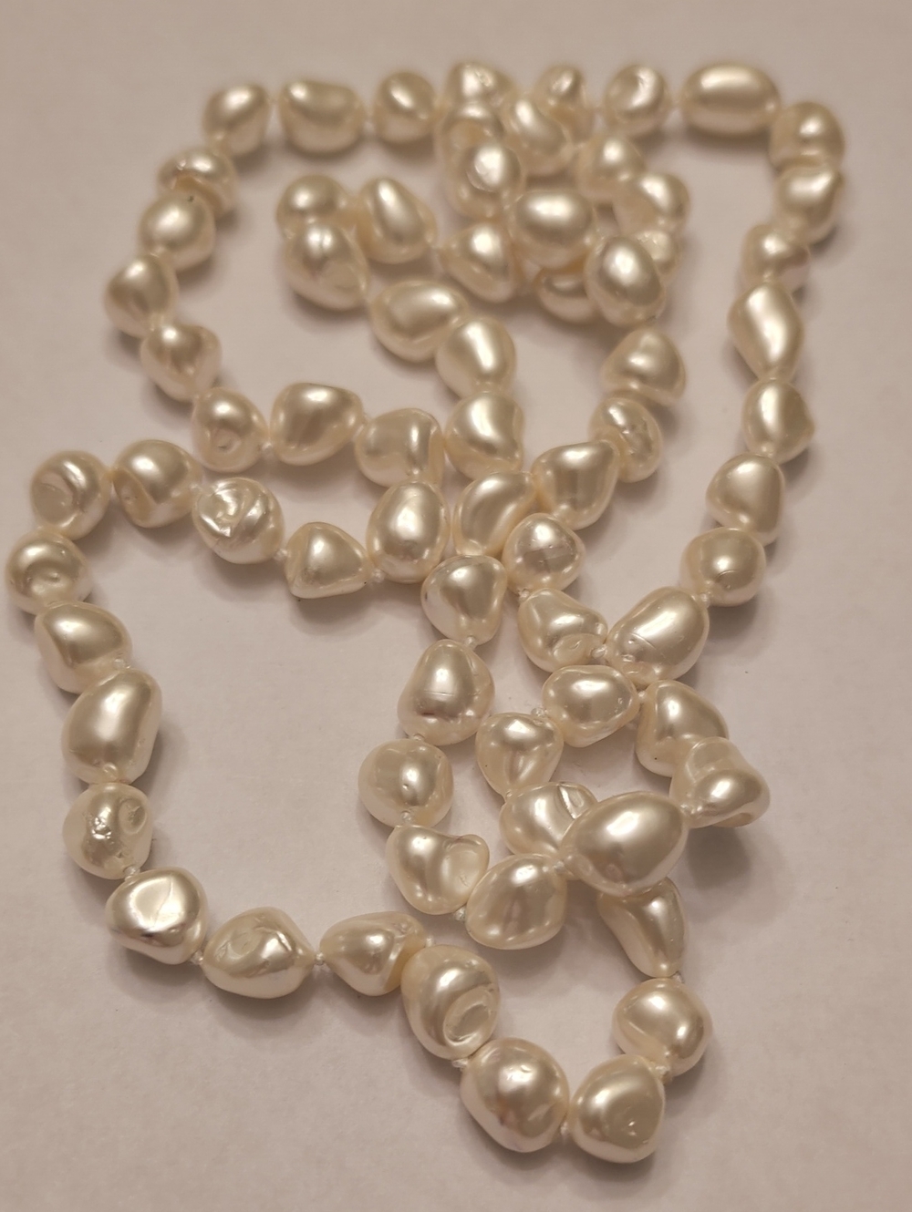 Baroque Pearl Necklace - Cream Pearl Strand
